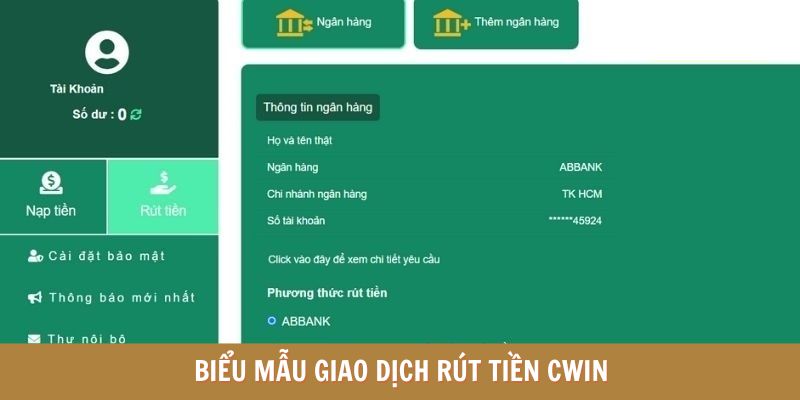 Hướng dẫn hội viên rút tiền CWIN